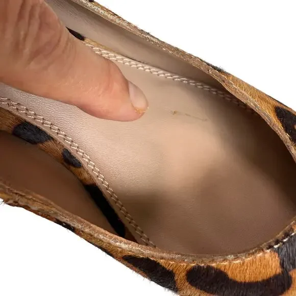 Steven Pamina Block Heel Leopard Print Shoes 6.5M Calf Hair Mob Wife Office Work - Picture 6 of 13